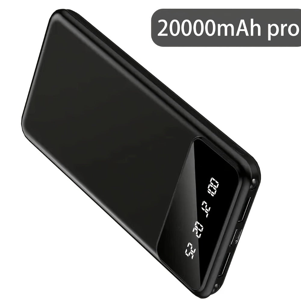 20000mAh Power Bank Portable Charger Fast Charging Dual USB Output Type-C Input LED Display Compatible with iPhone Android Samsung – Slim Travel Battery Pack