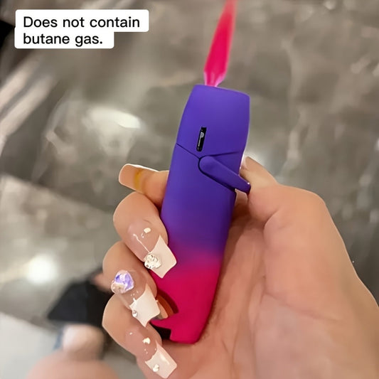 Jet Torch Lighter with Adjustable Blue Flame, Compact Blue/Red Refillable Butane Design