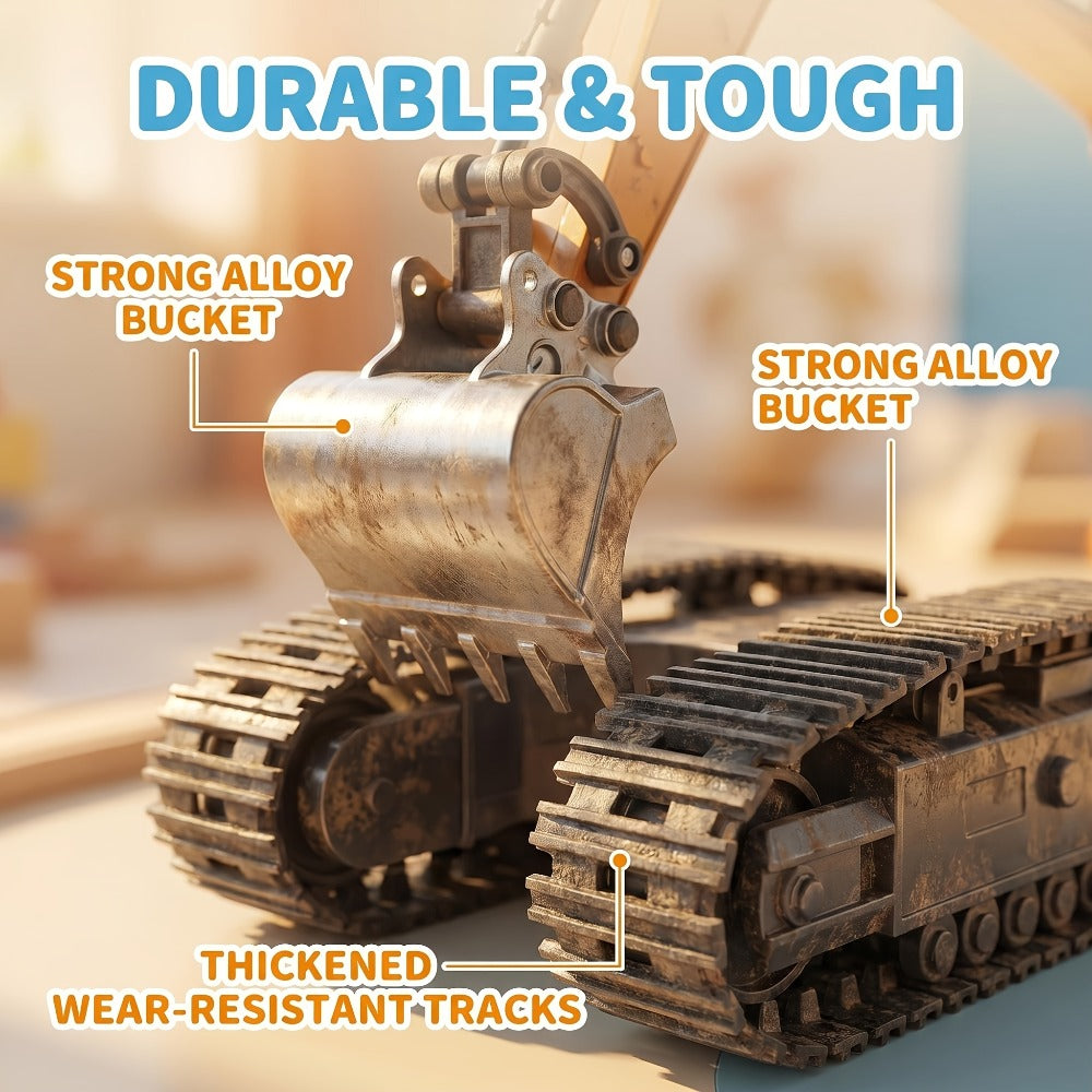 RC Construction Truck – 1:24 Scale Alloy Remote Control Bulldozer, Dump Truck & Excavator Toy