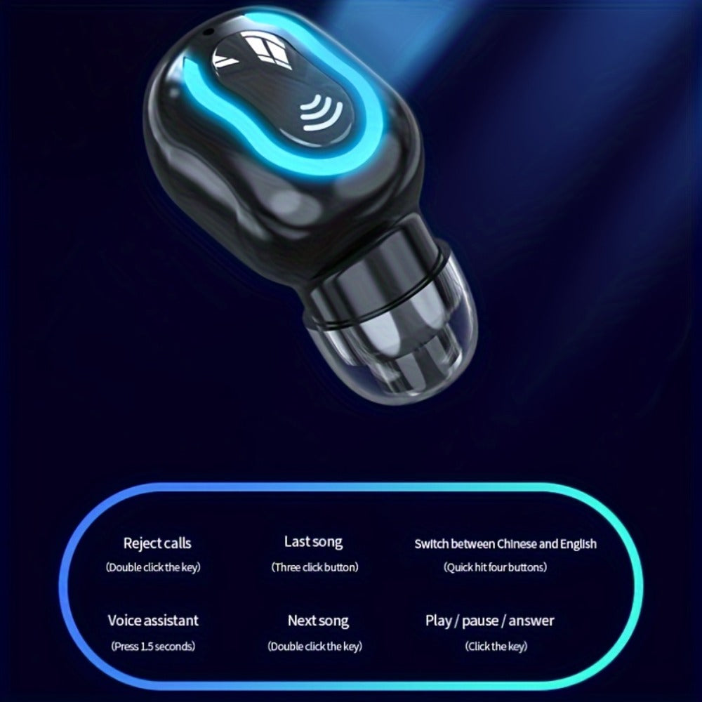 Mini Invisible Wireless Earphone Long Standby Condenser Microphone In-Ear Sport Headset for Running Gym Cycling Exercise iOS Android Black Green Beige Pink