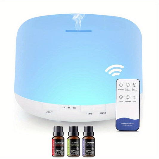 Remote Control Aroma Diffuser with 6 Essential Oil Bottles, Humidifier and Mood Light
