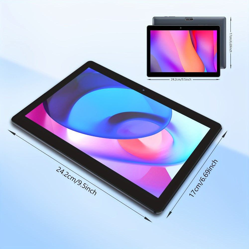 10 Inch 2-in-1 Android Tablet with Keyboard, 64GB ROM 6000mAh Battery, Quad-Core WiFi Tablet with Optional Keyboard Case Mouse & Stylus, 2MP+8MP Dual Camera, 1TB Expandable Storage