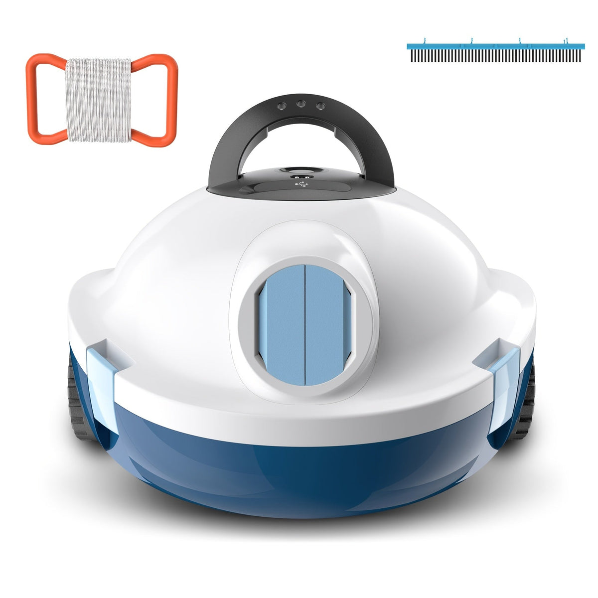 Cordless Robotic Pool Cleaner with 90-Min Runtime – Self-Parking Auto Vacuum | Floating Bracelet Retrieval | Covers 65Ft / 1100 Sq Ft | Lightweight for Above Ground & In-Ground Flat Bottom Pools | 5 Colors