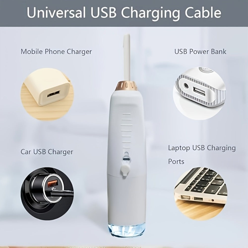 Water Flosser Oral Care Kit – 3-Mode Portable Electric Dental Cleaner, USB Rechargeable, 4-Function Nozzle, Tooth Whitening Device & Electric Toothbrush Set for Travel & Home Use
