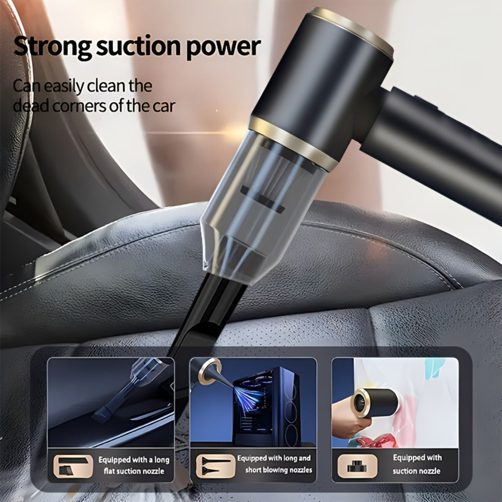 2-in-1 Wireless Handheld Vacuum Cleaner Blow & Suction with Upgraded Aluminum Fan, Multiple Attachments – Cordless Portable Vacuum for Computer, Car, Home, Office & Pet Hair, Ready to Use Out of Box