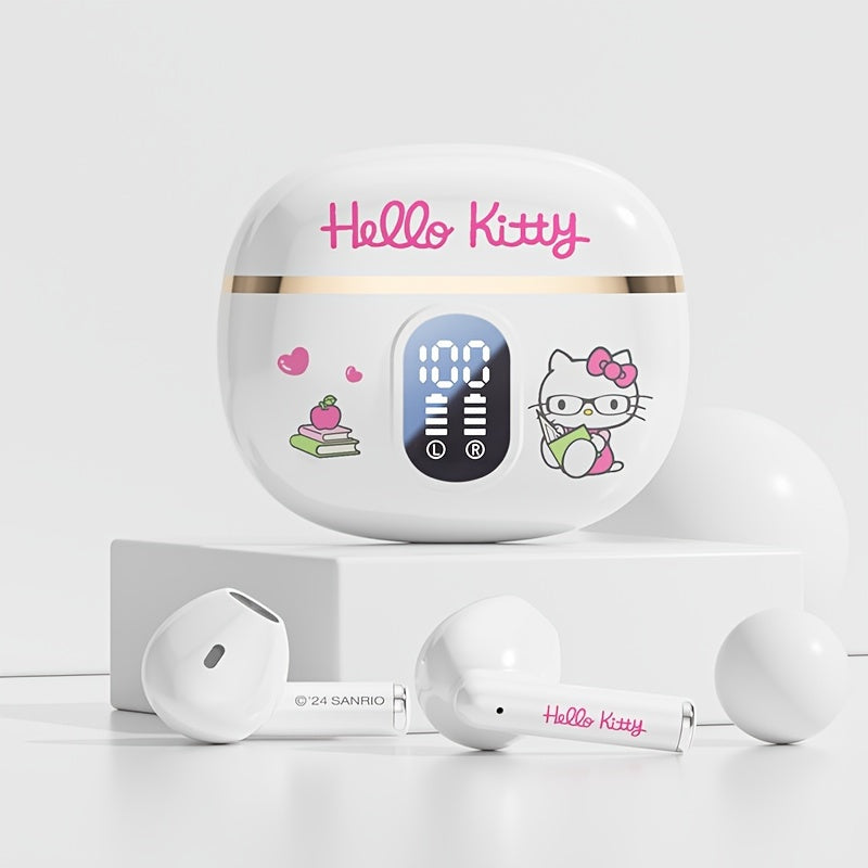 Sanrio Hello Kitty Kuromi Cinnamoroll Bluetooth Earbuds Cute Wireless Earphones 3 Styles Power Display Gaming Earbuds Easy to Carry for Daily Exercise Study Outdoor Holiday Birthday Gift