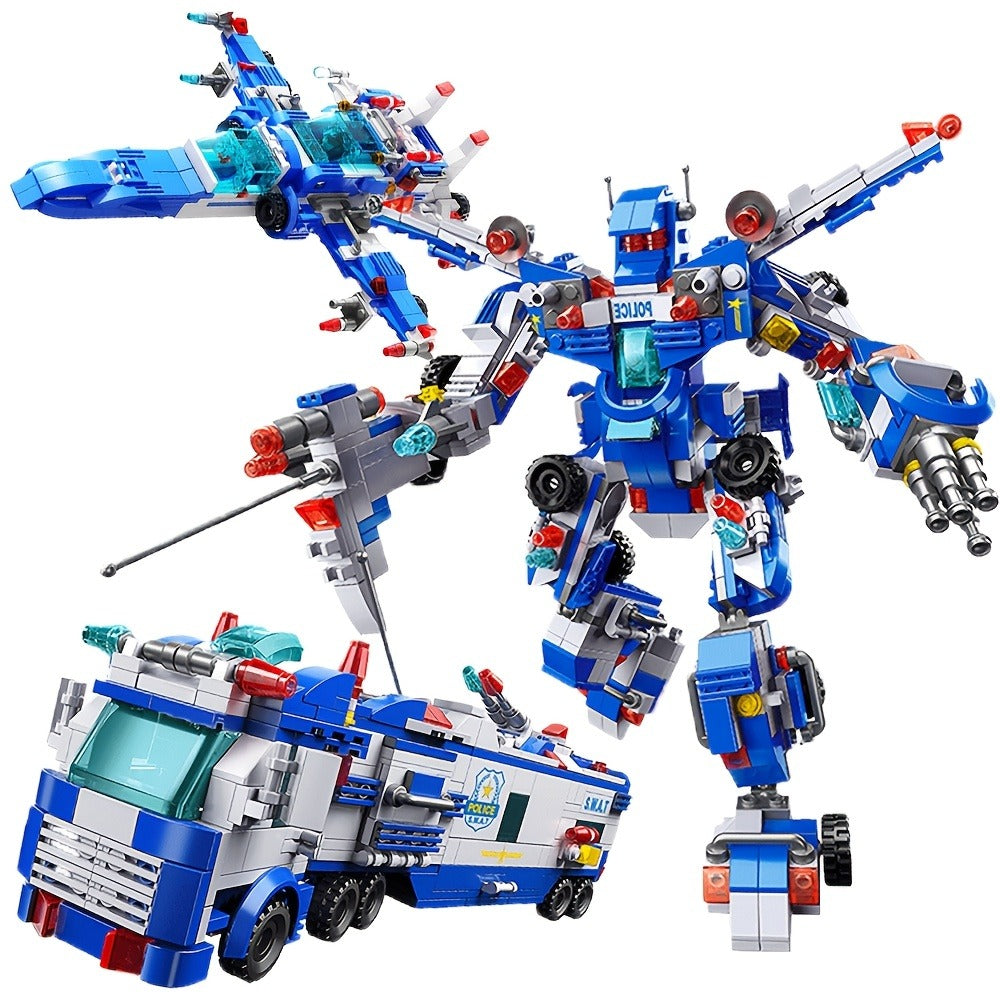 City Police Building Block Set, 700 Pieces with Patrol Vehicles