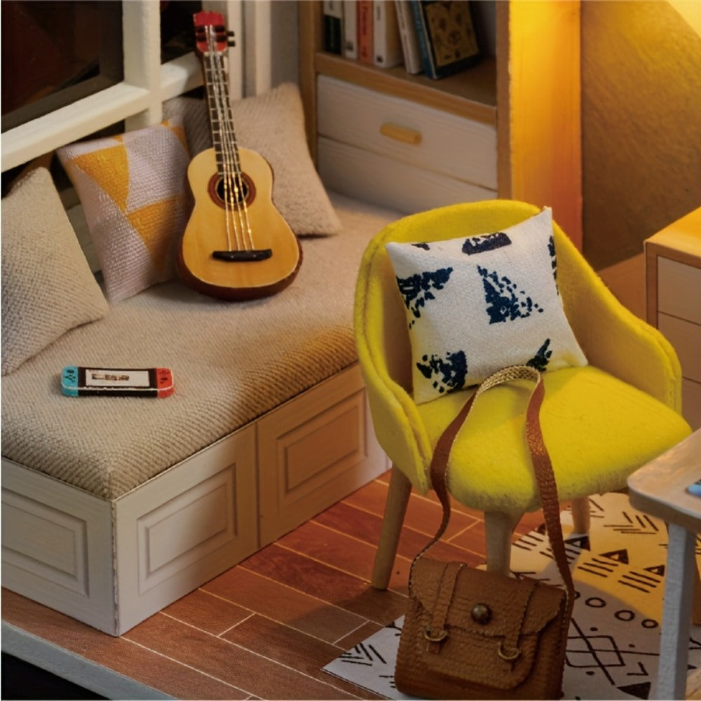 Sunshine Study DIY Miniature House Kit with Wooden Study Room Scene
