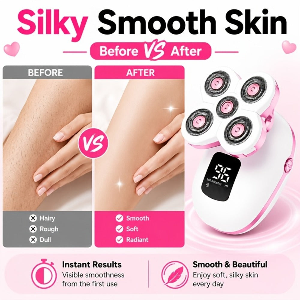 Waterproof Electric Shaver for Women & Men – IPX6 Rotary Head, Wet & Dry Body Hair Removal, Floating Head, Type-C Charging, LED Display, Underarm Leg Arm Face Shaver, Holiday Gift