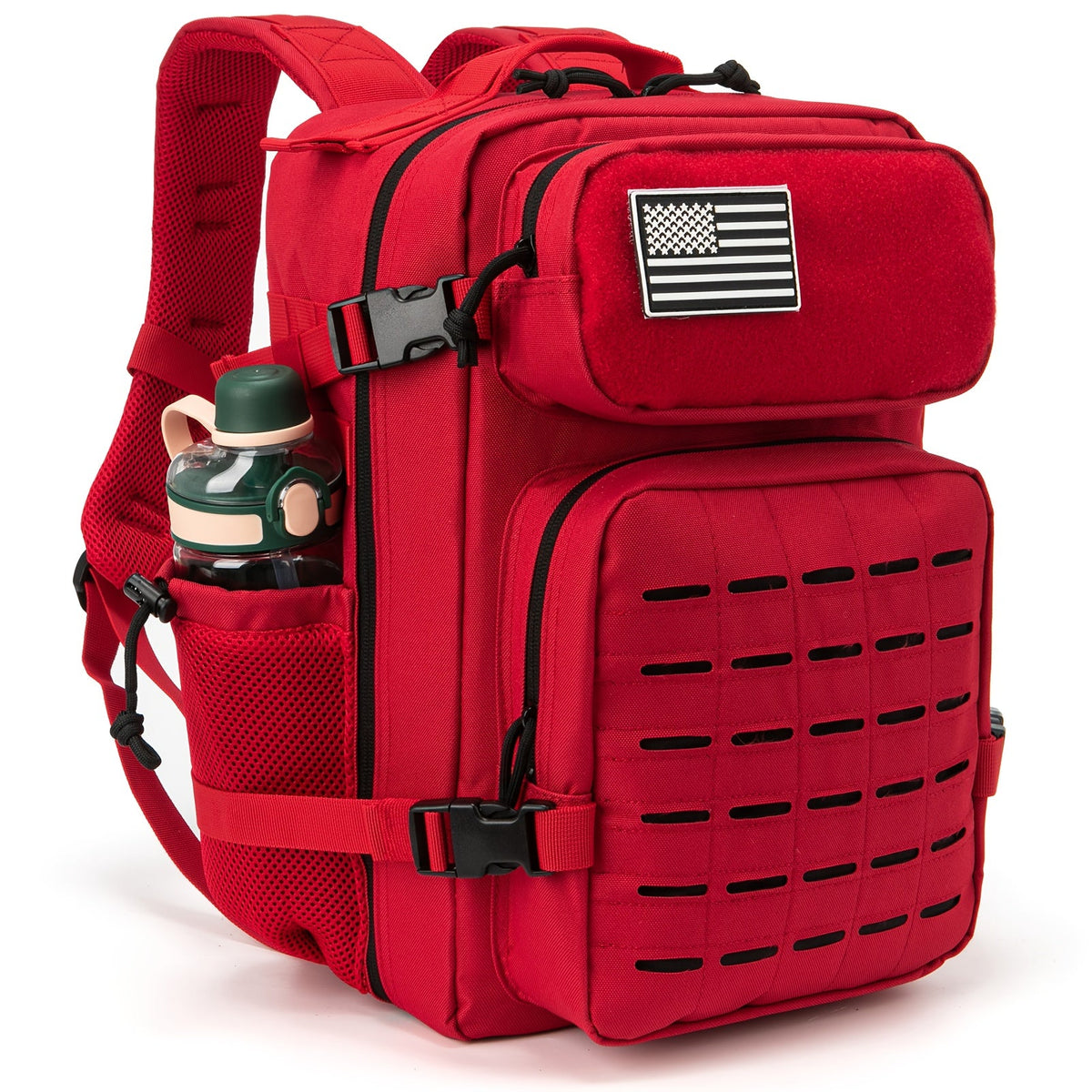 Tactical Laptop Backpack 25L MOLLE Unisex – Office & Hiking Daypack with Dual Cup Holders for Men & Women, 3-Day Bug Out Bag, Trekking & Laptop Organizer, 9 Colors: Black, Green, Pink & More