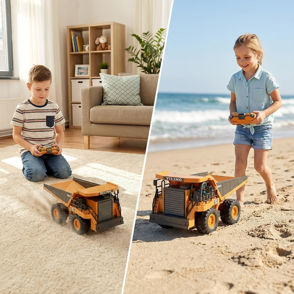 RC Construction Truck – 1:24 Scale Alloy Remote Control Bulldozer, Dump Truck & Excavator Toy
