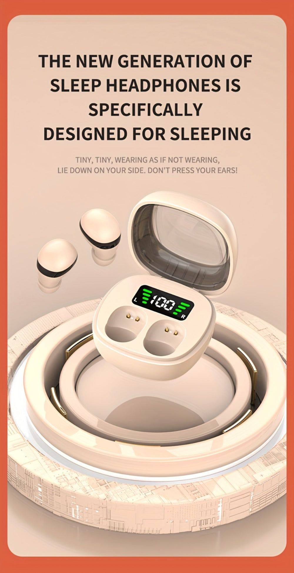 HiFi Touch Control Wireless Earbuds, Ultra-Small In-Ear Headphones with LED Charging Case & Built-In Mic, Stereo Sound, Fitness Running Sleep Work Travel Earphones Compatible with iOS & Android