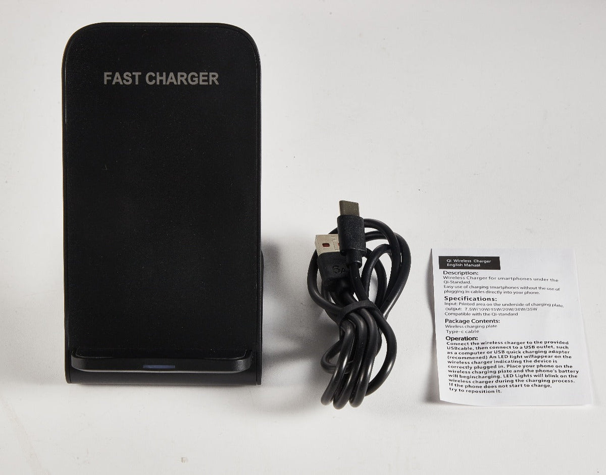 30W Ultra-Fast Wireless Charger Stand Dual Coil Smart Auto-Adjust 5W-30W for iPhone 17 16 15 14 13 12 11 Pro Max, Samsung Galaxy S24 S23 S22 S21 S20 S10, Google Pixel, Huawei, Xiaomi & All Qi Android – USB-C Black