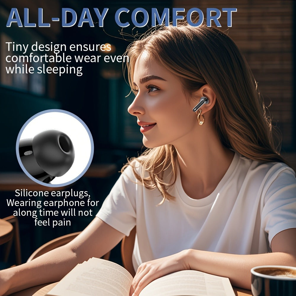 6-Mic AI Translation Earphones 3-in-1 Smart Noise Cancelling, Translate 144 Languages HiFi Sound Long Battery Life, Universal Smartphone Wireless Earbuds for Business Travel Meetings International Use