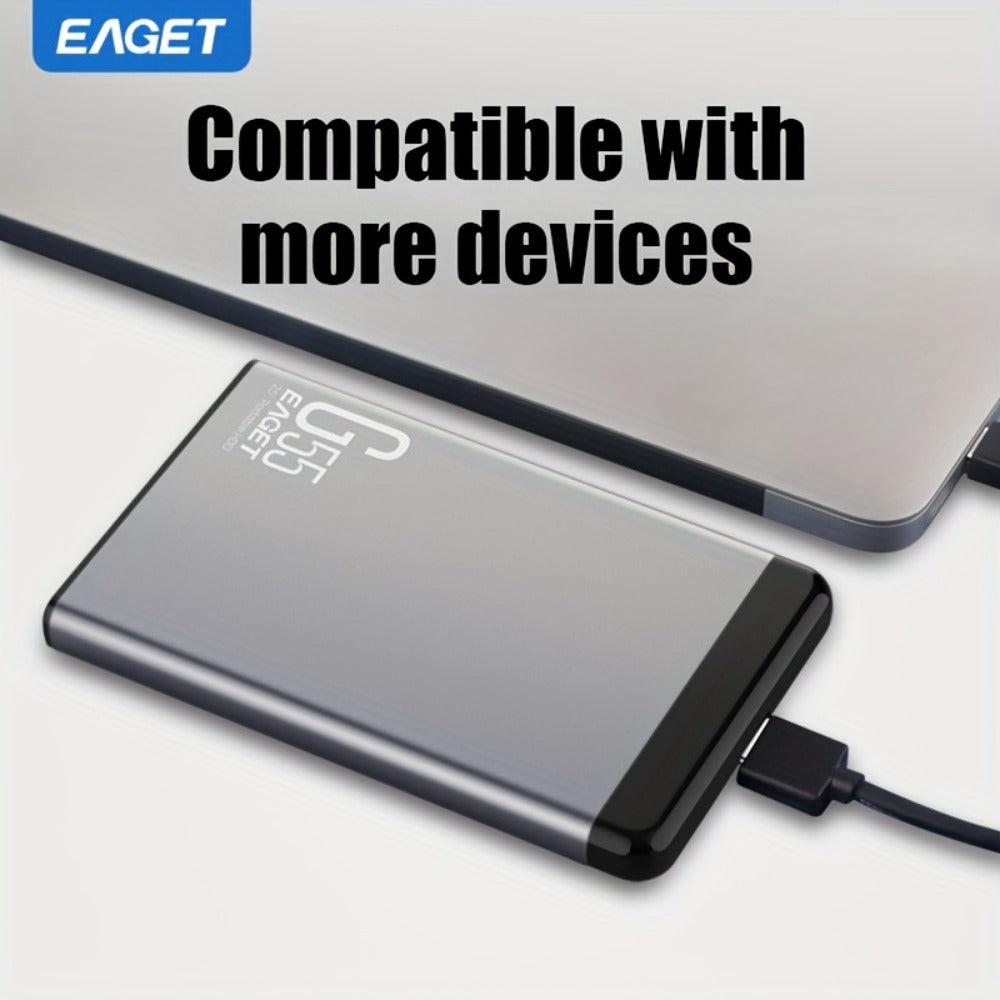 500GB Portable External Hard Drive EAGET G55 – USB High Speed Plug and Play Mechanical HDD for Laptop Desktop PC Mac Game File Video Music Photo Backup Storage