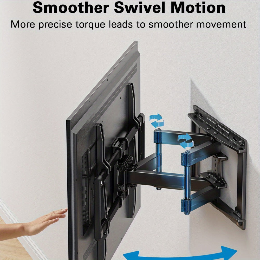 Full Motion TV Wall Mount 40-86 Inch – Holds 132 lbs, Pre-Assembled, Tool-Free Tilt Swivel Extend, VESA 600x400mm, Fits 12/16/18/24" Wood Studs