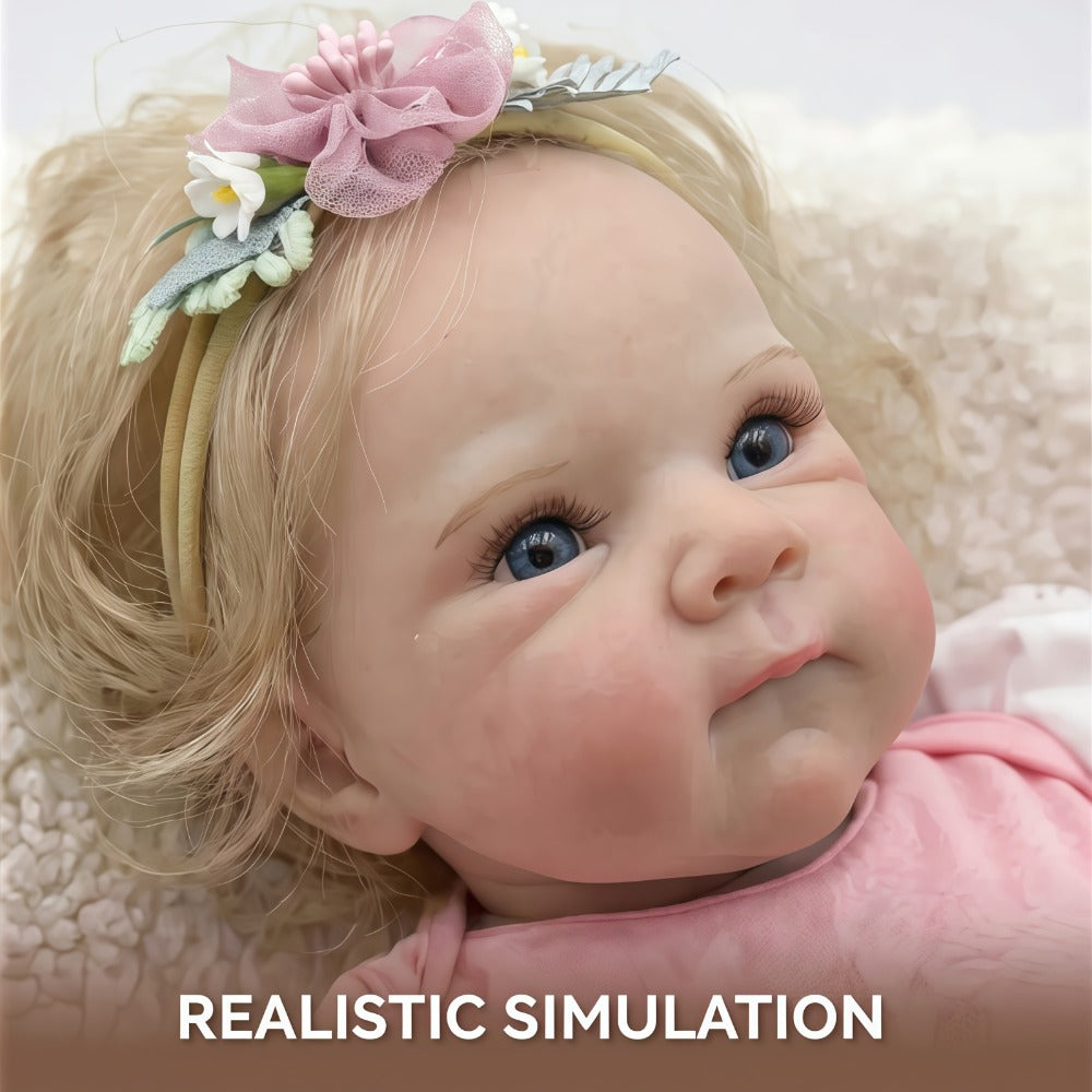 16-Inch Reborn Baby Doll with Rooted Hair and Soft Cloth Body