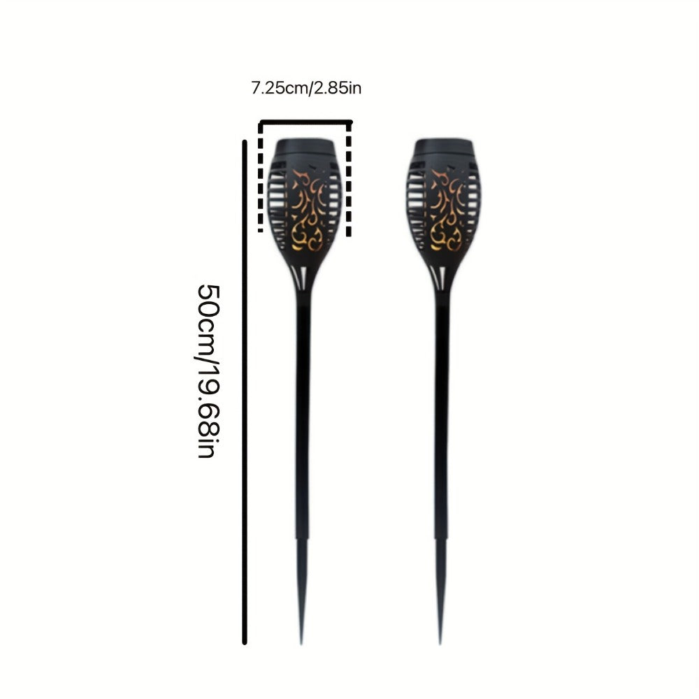 Solar Torch Lights Flickering Flame Outdoor – Auto On/Off Dancing Flame Solar Garden Lights IP54 Waterproof | Landscape Pathway Torch for Garden, Yard, Patio & Christmas Decoration | 6/8/12pcs Blue