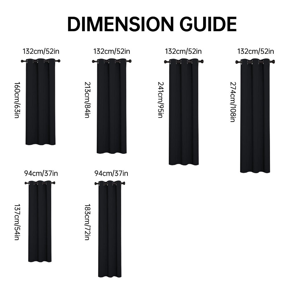 Blackout Curtains 4 Panels 100% Light Blocking Thermal Insulated Noise Reducing Grommet Window Curtains for Bedroom Living Room Balcony Multiple Sizes