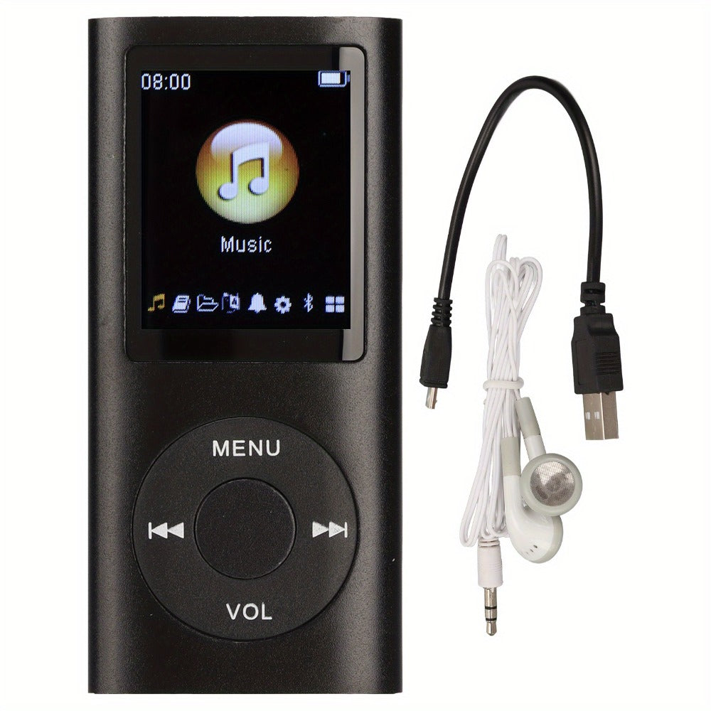 MP3 Player 8-Hour Battery 64GB Lossless FLAC, Slim 1.8 Inch LCD Aluminum Alloy Portable Music Player, Supports MP3 WMA FLAC APE, Playlist Shuffle Sleep Mode, TF Micro SD Card, Earphone & Cable Included