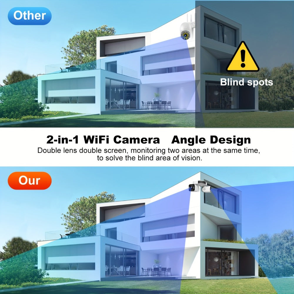 5MP Dual Lens PTZ WiFi Security Camera 360° with AI Motion Detection – Xparkin Full Color Night Vision, Sound & Motion Alerts, Easy Install for Home, Hotel & Commercial Use