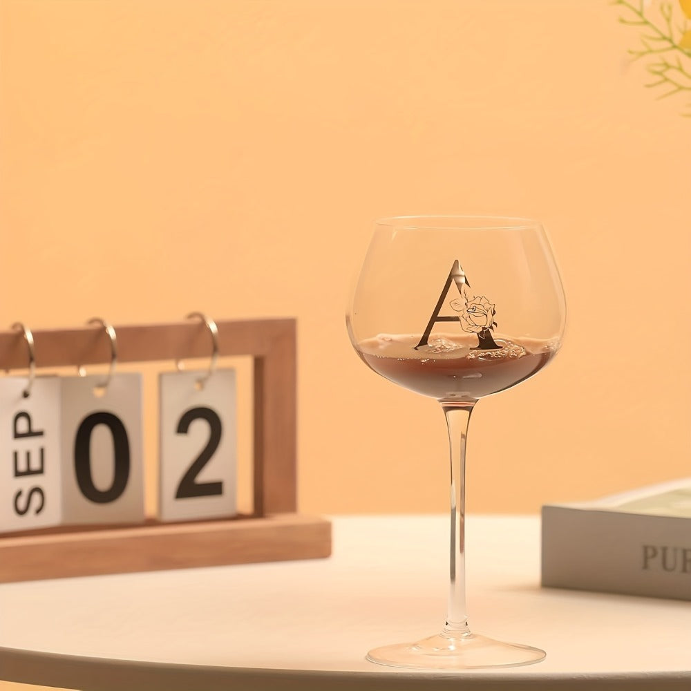 Personalized Wine Glass Gift for Women – A-Z Initial Letter Monogrammed Wine Glass with Gift Box & Greeting Card – Unique Birthday, Christmas & Mother's Day Gift for Mom, Best Friend & Sister