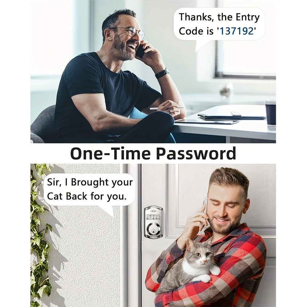 Tuya Smart Front Door Lock with Fingerprint & Keypad, Bluetooth App Control, Auto Lock, Vacation Mode & Hidden Key Backup – Digital Keyless Entry Electronic Lock for Home Apartment Office