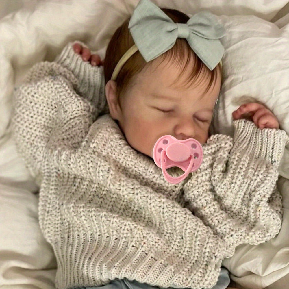 20-Inch Sleeping Reborn Baby Doll with Cloth Body and Hand-Rooted Hair
