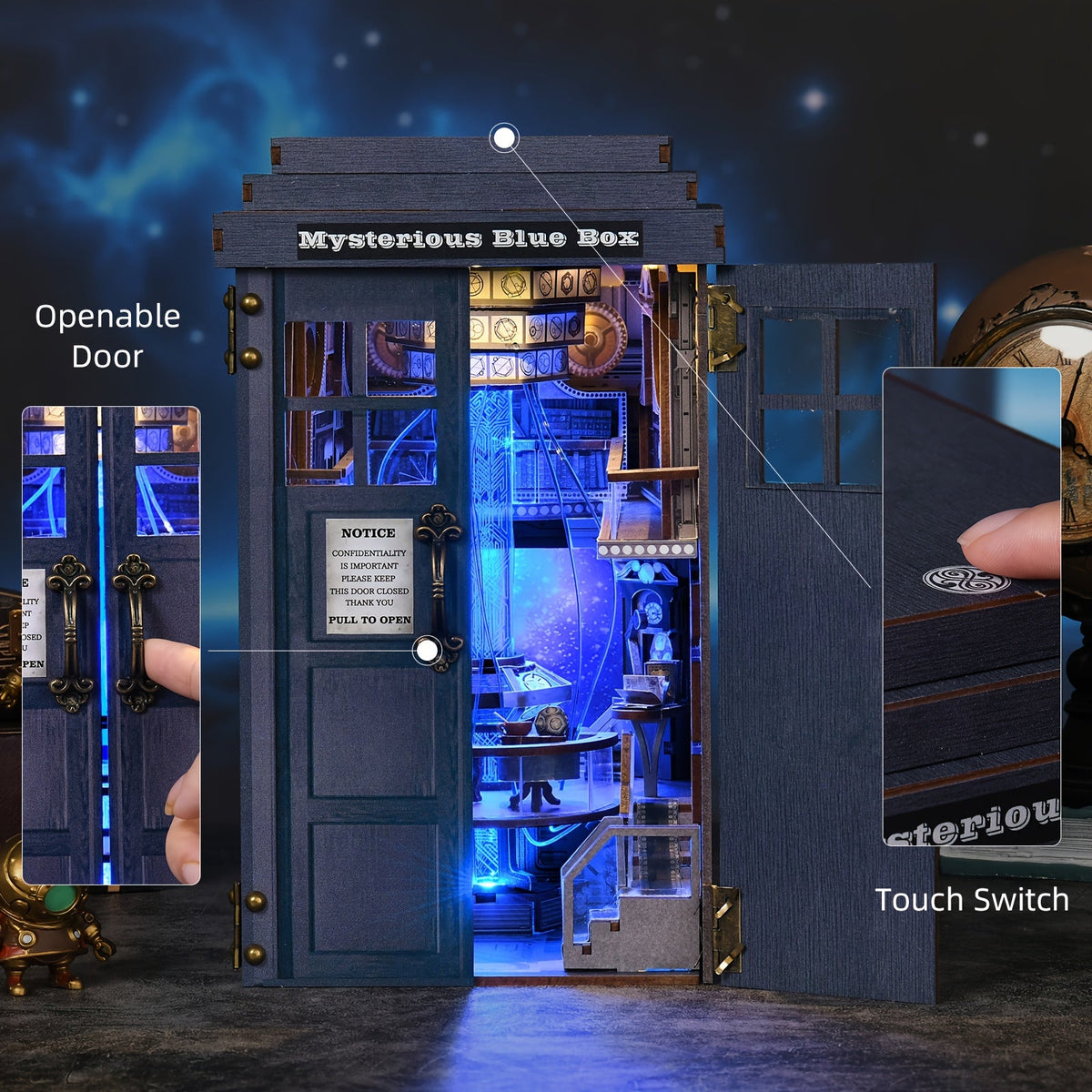Magic Box Book Nook Kit DIY – 3D Wooden Miniature Dollhouse Bookshelf Insert, Mysterious Fantasy Scene Craft for Adults & Teens, Unique Bookend Home Decor, Valentine's Day Halloween Christmas Birthday Gift