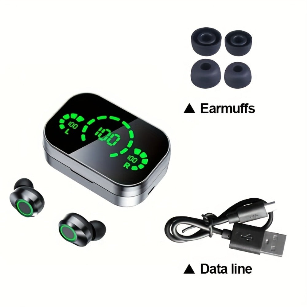 Anime Design Wireless Earbuds with Digital Display, Bluetooth 5.4 HiFi HD Stereo Noise Cancelling, USB-C Charging, App & Volume Control, Mirror Fashion Look, Comfortable Fit for Adults, Gift Idea