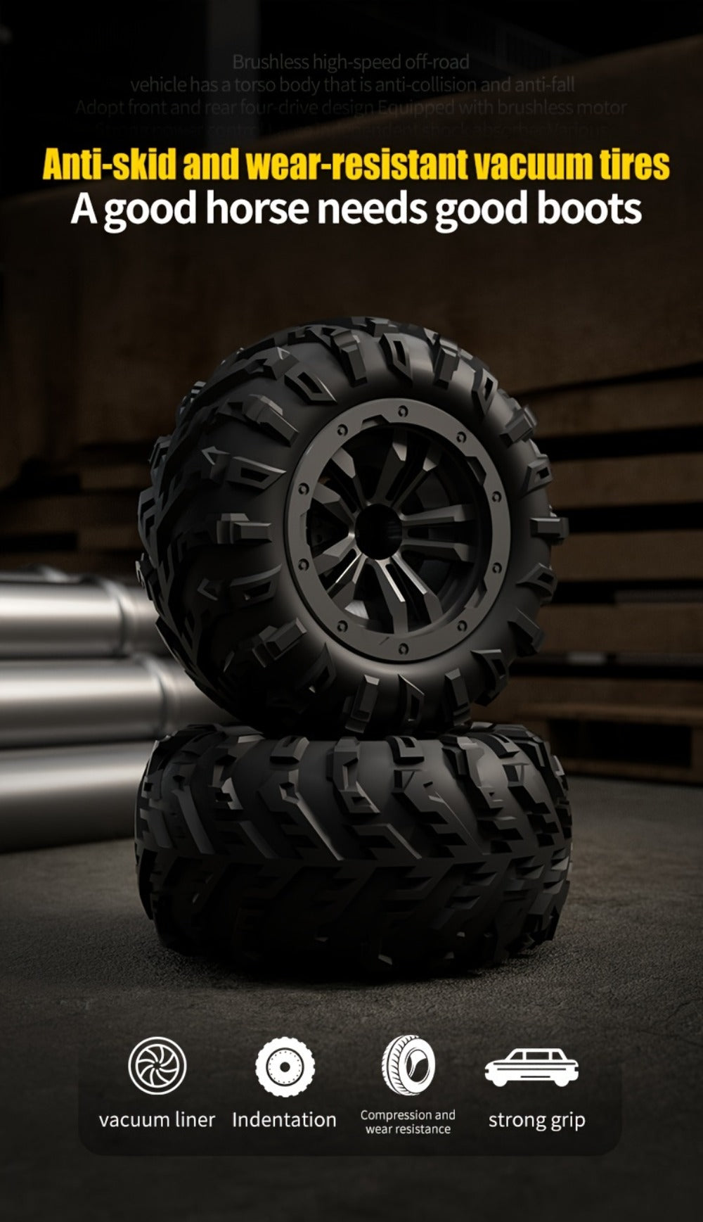 RC Off-Road Car 1:16 Scale 4WD, 70 KM/H 2.4GHz All-Terrain Monster Truck