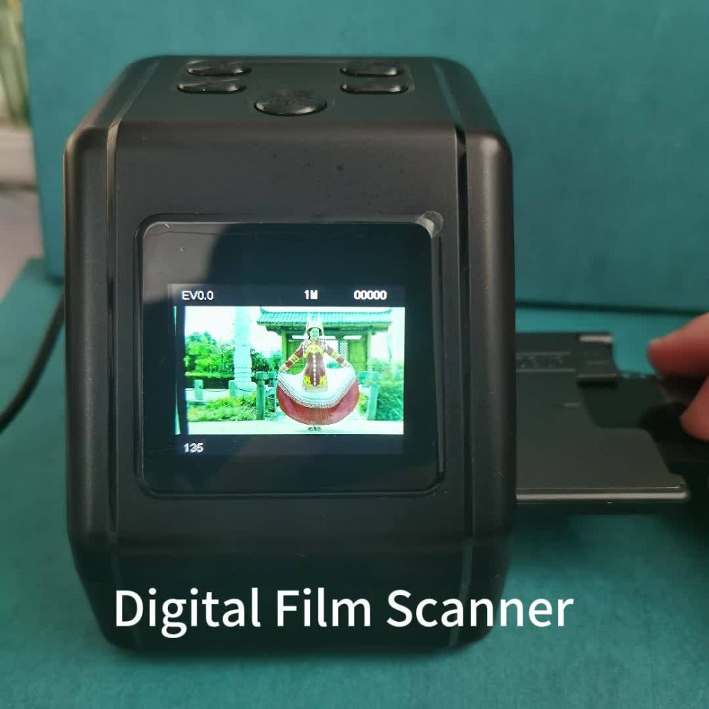 Film Scanner 10MP Negative & Slide Scanner, Converts 35mm/110/Super 8 Film to Digital JPEG, 2.0" LCD Screen, 1-Second Fast Scan, Easy-Load Design, Saves to SD Card, Perfect for Preserving Old Photo Memories