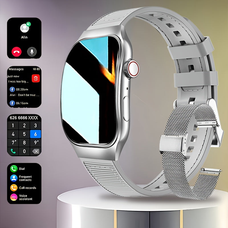 Curved Screen Smartwatch 1.96" HD 360° Panoramic Display, Bluetooth 5.2 Wireless Calling, Heart Rate Sleep Fitness Tracker, Rechargeable Battery, Outdoor Sports Fashion Watch for Men & Women