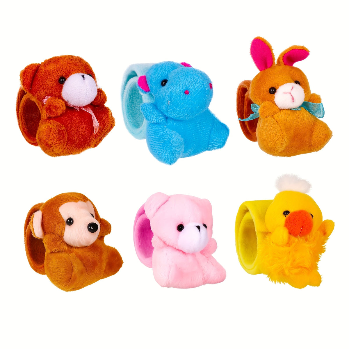 Stuffed Animal Slap Bracelets for Party Favors, 6 to 30-Piece Options
