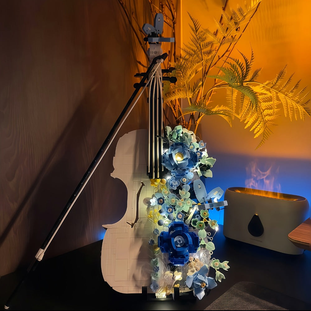 Flower Violin Building Block Set, 1,419-Piece 3D Model