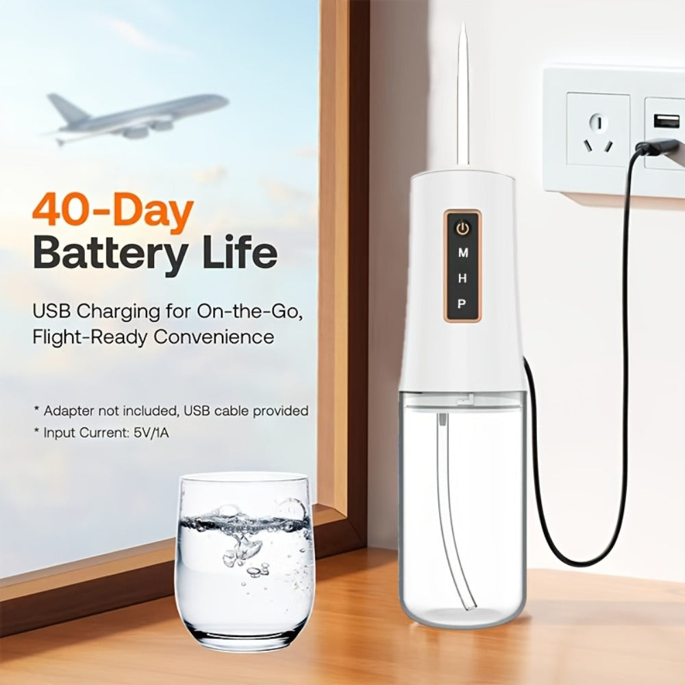 Water Flosser Oral Care Kit – 3-Mode Portable Electric Dental Cleaner, USB Rechargeable, 4-Function Nozzle, Tooth Whitening Device & Electric Toothbrush Set for Travel & Home Use