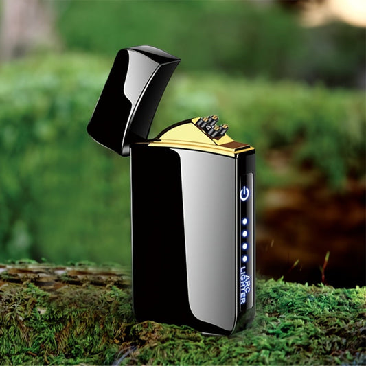 Electric Plasma Lighter with Dual Arc, USB Charging, LED Display & Touch Activation