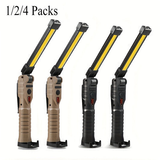 COB LED Work Light, USB Rechargeable with 7 Modes and 180° Rotation, Pack Options