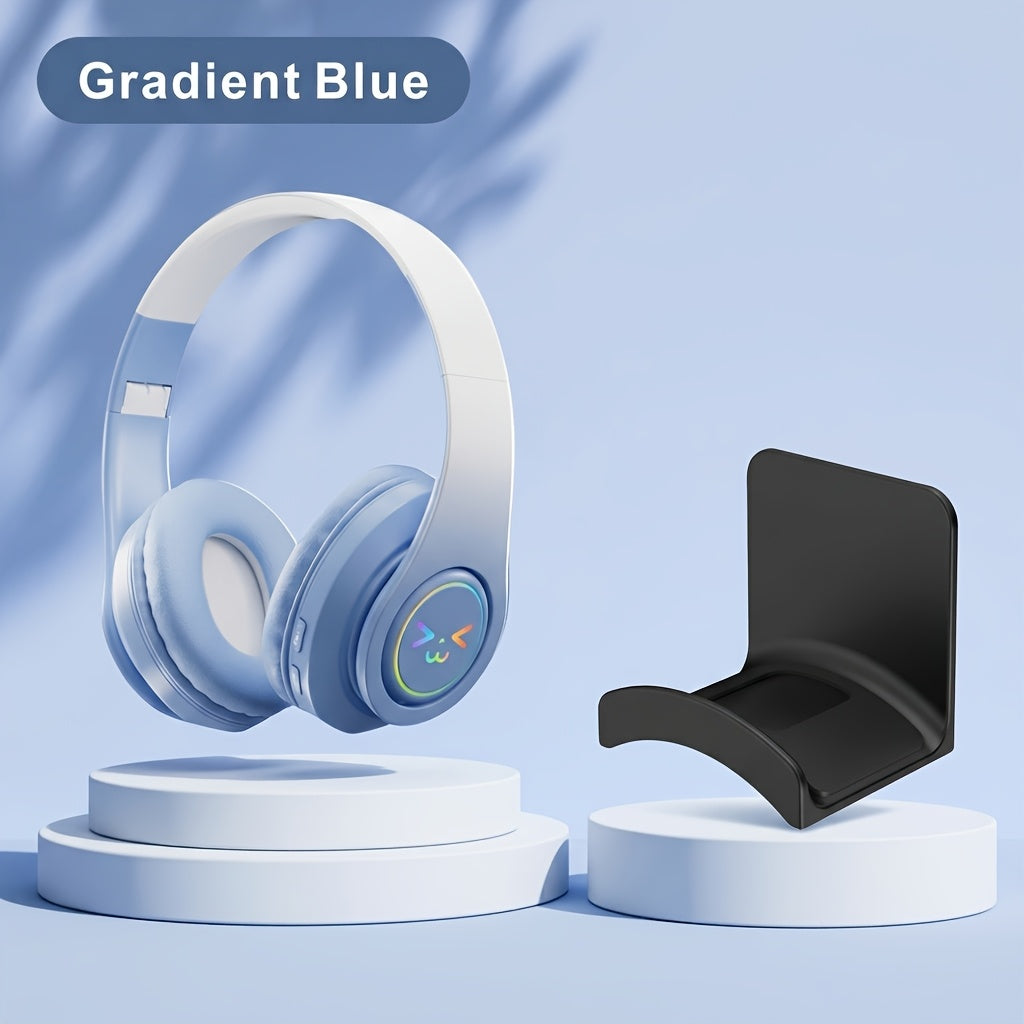 Noise Cancelling Wireless Bluetooth Headphones Over-Ear Bluetooth 5.3 Foldable Portable Headset Built-in Mic Long Battery Life for Studying Gaming Sports Travel Pink Green Blue