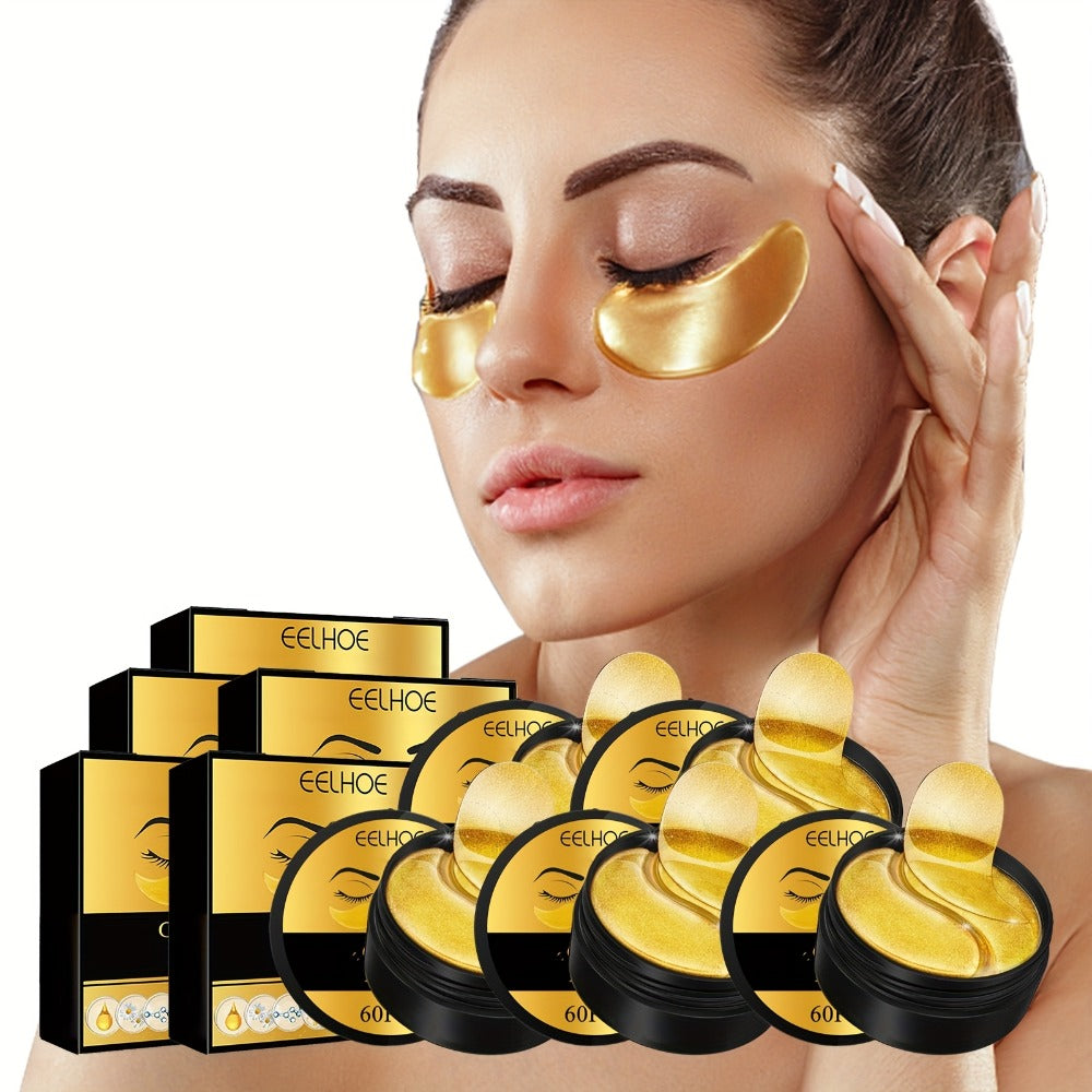 Under Eye Patches 120pcs (2 Boxes) with Hyaluronic Acid, Collagen & Glycerin - Gold Eye Mask for Dark Circles, Puffiness & Fine Lines, Deep Moisturizing Eye Contour Treatment