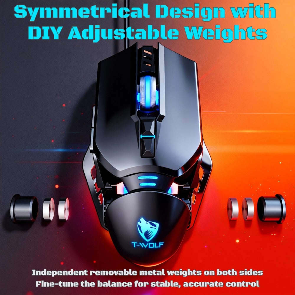Programmable RGB Gaming Mouse Wired Ergonomic Pro-Grade with Turbo Click Multi-Mode DPI Sensitivity Dynamic RGB Lighting Forward Back Buttons USB Plug & Play for PC Laptop Mac Multiple Models