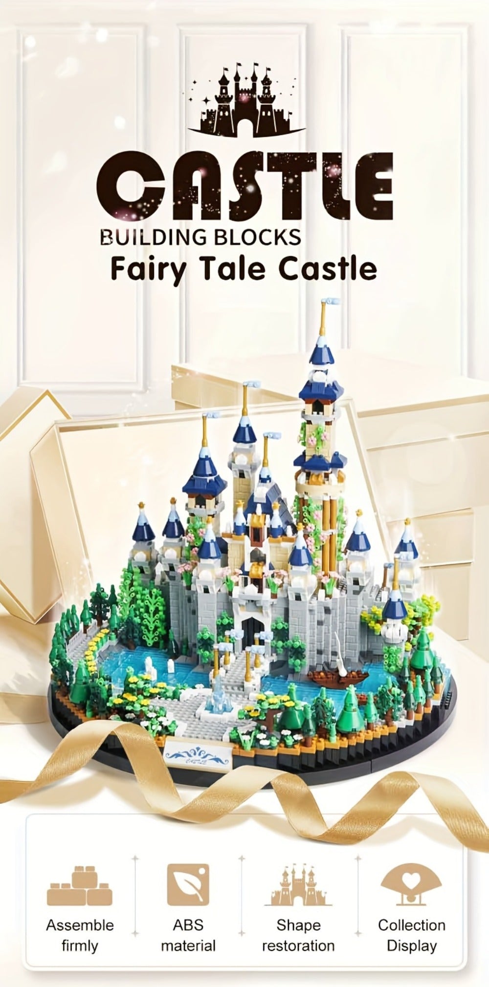 Princess Castle Building Blocks 3600 Pcs, Fairytale Palace Micro Brick Kit for Ages 8+