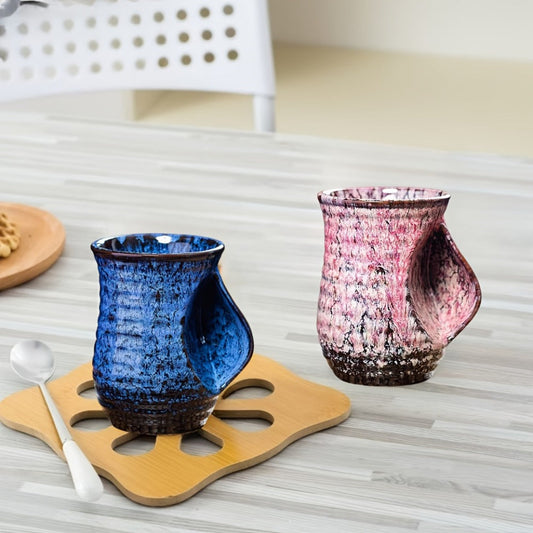 Ceramic Hand Warmer Coffee Mug with Kiln-Fired Speckled Glaze, Two Styles