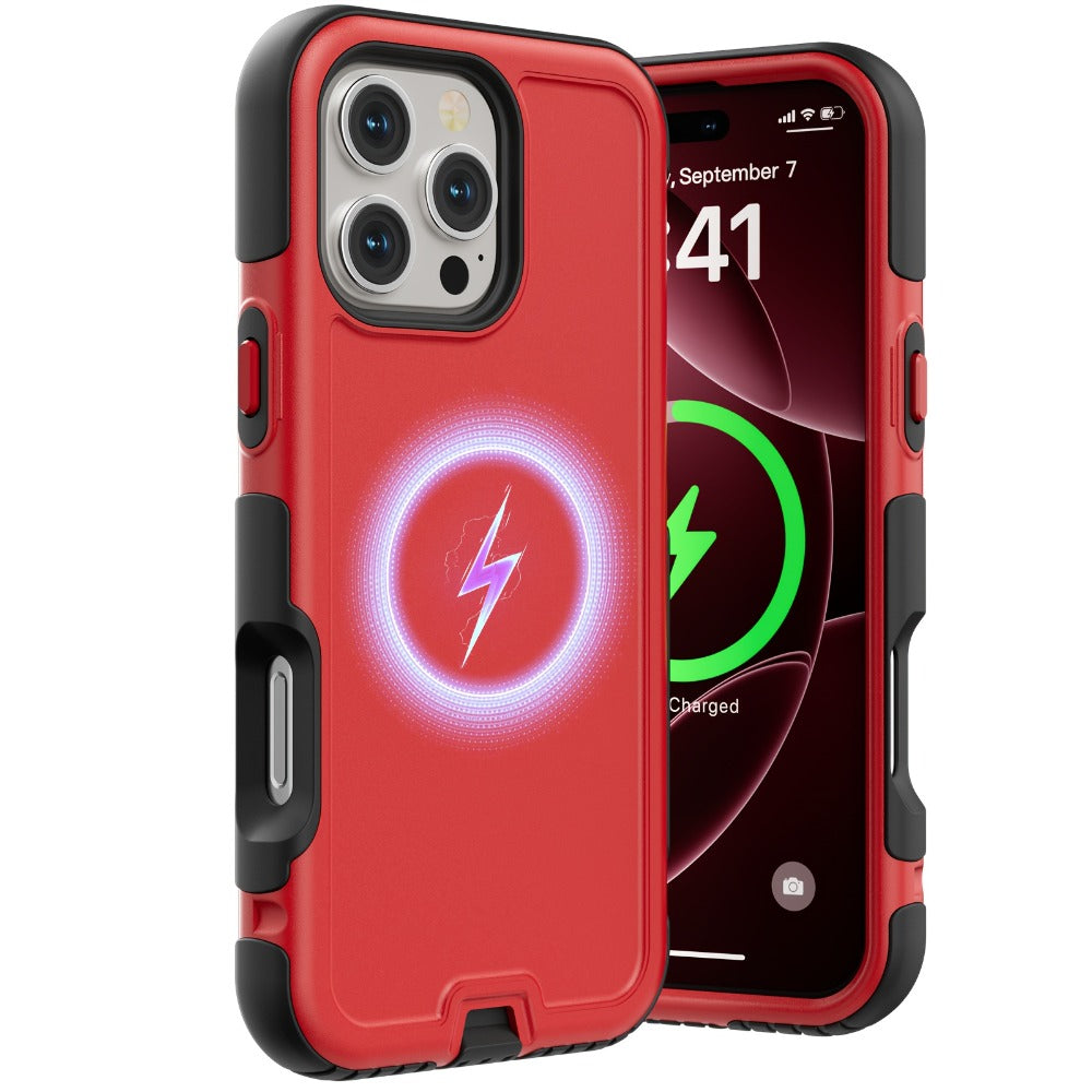 3-Layer Warrior Armor iPhone Case Full Body Shockproof Drop Protection Soft Lining Built-In Dust Plug for iPhone 17 Pro Max 17 Pro 17 Plus 17 16 Pro Max 16 Pro 16 Plus 16 15 Pro Max 15 Pro 15 Plus 15 14 Pro Max 14 Pro 14 Plus 14