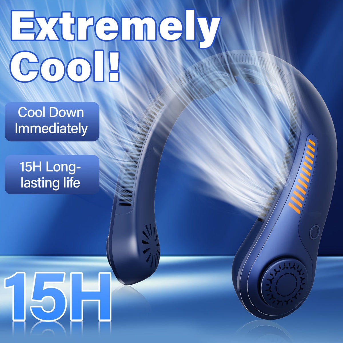 Bladeless Neck Fan USB Rechargeable | 5-Speed Quiet Portable Personal Cooling Fan for Office, Travel & Outdoor Use – Hands-Free Wearable Design, Long Battery Life, Multiple Colors