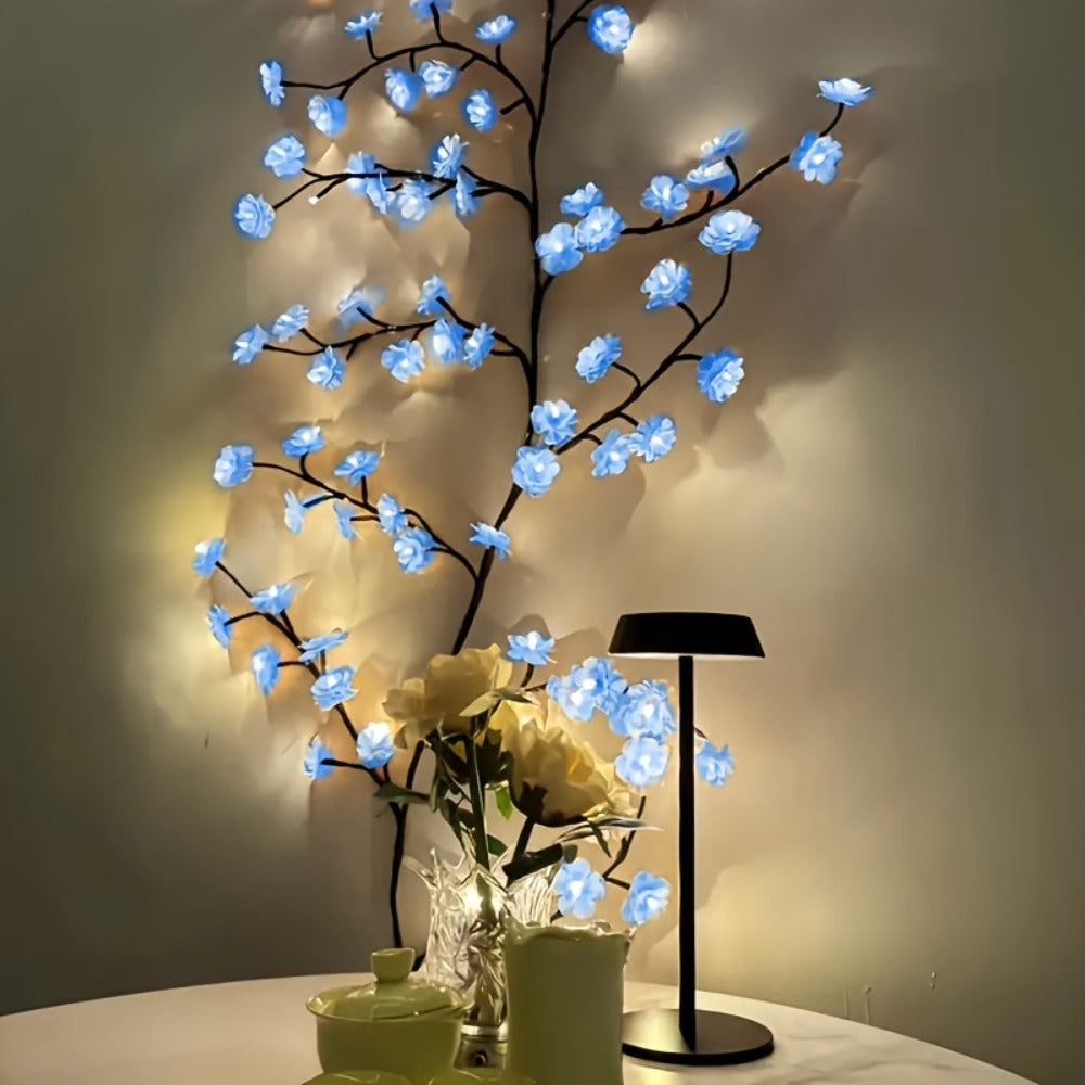 Cherry Blossom LED Fairy Lights USB Powered – 96-Light Faux Floral Garland, Dimmable Warm & Cool White, Plug & Play | Firework, Butterfly & Pink Styles | Bedroom, Party & Holiday Indoor Decor