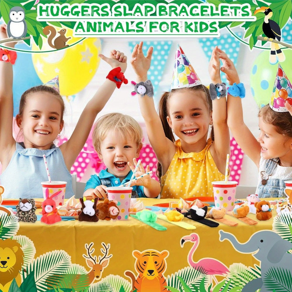 Stuffed Animal Slap Bracelets for Party Favors, 6 to 30-Piece Options