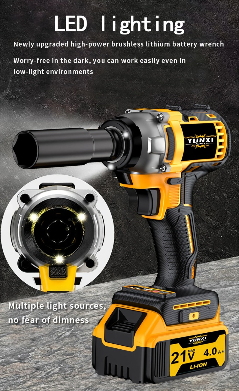 21V Cordless Drill Brushless Impact Wrench Multifunctional – Lithium Battery, Quick Charger, Variable Speed, Tighten Screws & Bolts, Compact Power Tool for Home, Car Repair & DIY – Multiple Battery & Bundle Configurations