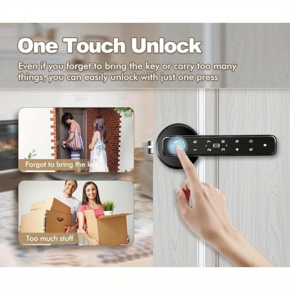NFC Smart Deadbolt Lock 5-in-1 with Fingerprint, Password, App & Alexa - NFC Tap Keyless Entry for Home & Apartment, Single & Double Row, Keys Included, Easy DIY Install