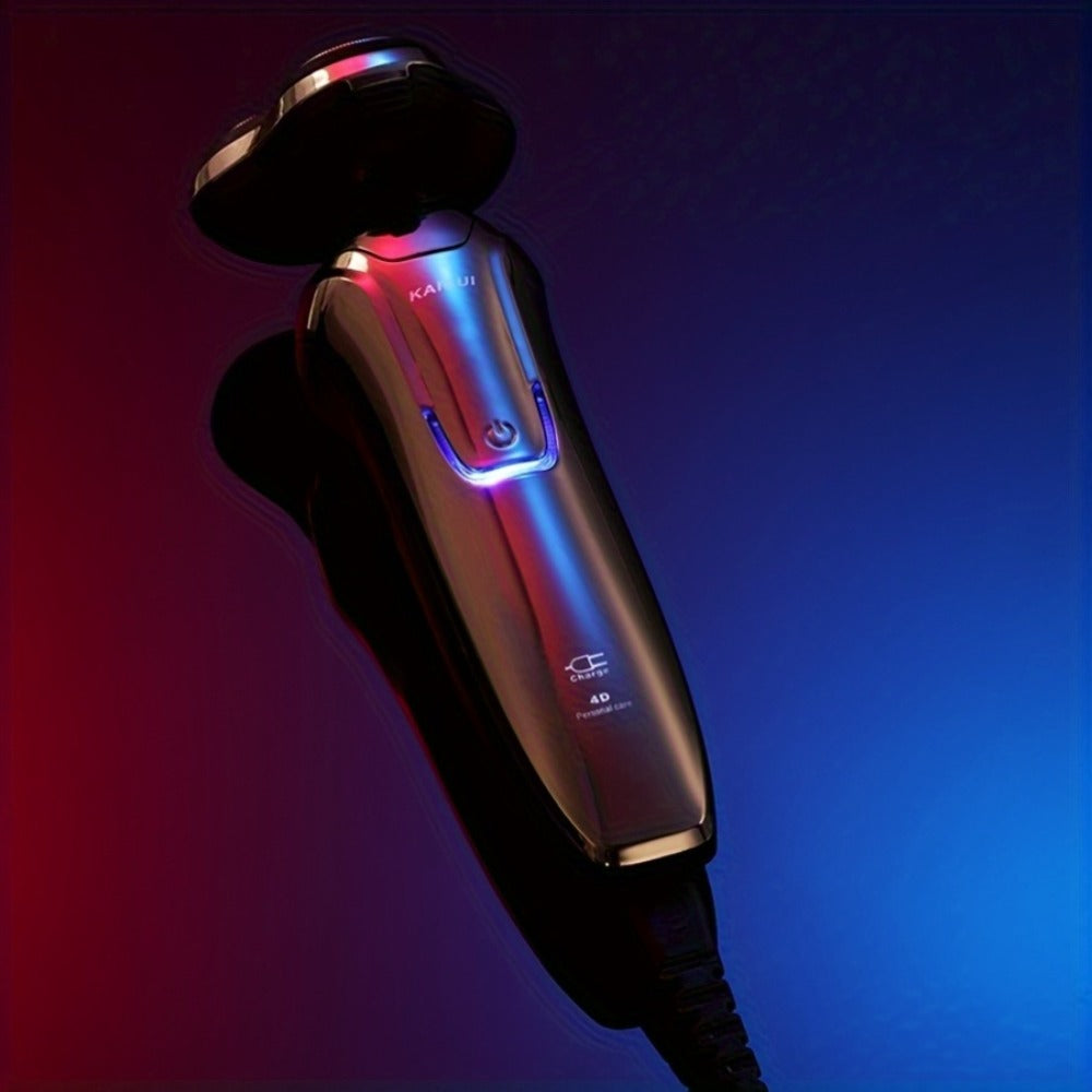 Electric Shaver for Men 4D Floating Triple Blade Waterproof — Wet Dry Razor with LED Battery Display & Type-C Fast Charging, High-End Close Shave Grooming Gift for Dad Husband